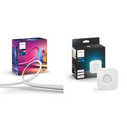 Philips Hue Play Gradient Lightstrip 55", Striscia Led Smart illuminazione sorround sincronizzata con colori TV & Bridge 2.0, Centro di Controllo del Sistema Hue, Bianco