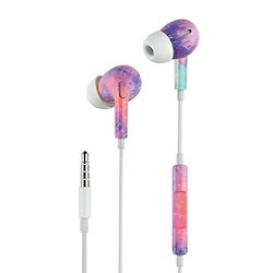 Music Sound | Fantasy in-ear hoofdtelefoon | hoofdtelefoon met kabel en microfoon - 3,5 mm jack - patroon "regenboog"