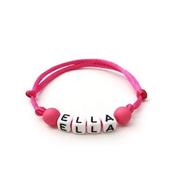 Braccialetto ELLA personalizzato con lettera dell'alfabeto; gioielli con nome, messaggio, logo, iniziale (reversibile, personalizzabile) per uomo, donna, bambino