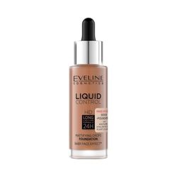 Eveline Cosmetics Liquid Control HD Base de maquillaje líquida con niacinamida – Tono 065 TOFFEE | Fórmula hidratante y nutritiva para un acabado impecable