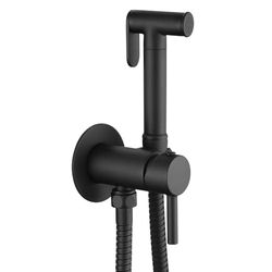 LLAVISAN L474651 Rubinetto per Il WC, Black igiene Intima per la Sostituzione del Bidet, monocomando Acqua Fredda e Calda con doccetta a Mano. Design Rotondo, Nero Opaco