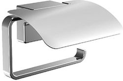 Emco Cue - Portacartaigienica Bagno da Parete Cromata con Coperchio, Porta Rotolo