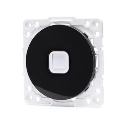 Toma de teléfono - pieza de 1 vía, color negro, tipo alemana/francesa, fabricada en material resistente para conexiones duraderas.*