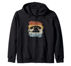 Teléfono antiguo de estilo vintage con esfera 60s 70s 80s Sudadera con Capucha