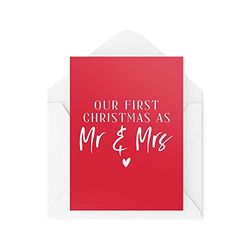 Divertidas tarjetas de Navidad de novedad | Nuestra primera Navidad como Mr & Mrs | Descarado regalo de Navidad Celebración de Navidad | Broma divertida | CBH1400