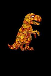 Dinosaur Tyrannosaurus Rex Autumn Leaves- Notebook: Diary with Dot-Grid 120 Pages 6x9 Inches