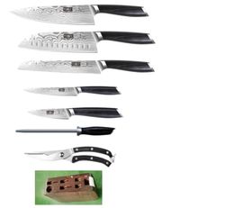 HOSHANHO 8 Pieces Knife Set, Ultra Sharp Stainless Steel Kitchen Knives Set, Professional Chef Knife Sets with Ergonomic Handle