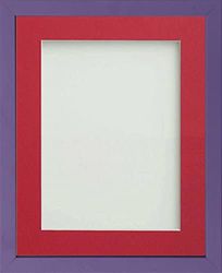 Frame Company Jellybean Range Purple Wooden 10x8 inch Picture Photo Frame with Red Mount for Image 7x5 inch * Choice of Colours & Sizes* Fitted with Perspex