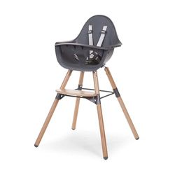CHILDHOME, baby-/kinderstoel, Meegroei, Vanaf 6 maanden, in hoogte verstelbaar, 5-punt veiligheidstuigje, Vele accessoires, compatibel met Evolu kinderstoel, Beukenhout, Evolu 2, antraciet