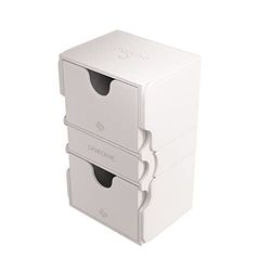 Stronghold 200+ XL - Scatola porta carte convertibile, doppia custodia, protezione per giochi di carte con cassetto accessori, superficie Nexofyber, contiene fino a 200 carte, colore bianco, prodotto