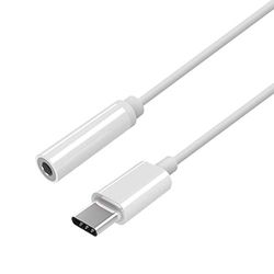 AISENS A109-0384 USB-C op AUDIO stijl APPLE USB-C/M-JACK 3.5/H, wit, 15 cm