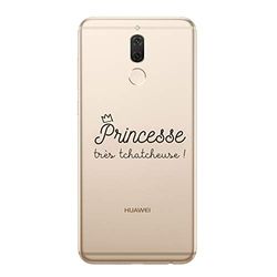 Zokko Beschermhoes voor Huawei Mate 10 Lite, prinses, zeer glinsterend, zacht, transparant, witte inkt.