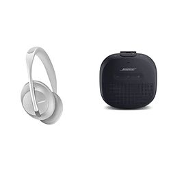 Bose Noise Cancelling Headphones 700, Cuffie Over-Ear Bluetooth Wireless, Argento (Silver) & SoundLink Micro - Diffusore Bluetooth Portatile Impermeabile con Microfono, Nero