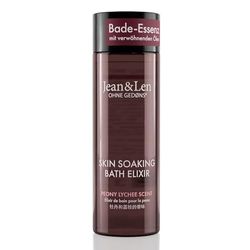 Jean & Len Bath Elixir Peony & Lychee, con oli naturali, lascia una piacevole sensazione sulla pelle, profumo floreale, olio da bagno per tutti i tipi di pelle, senza parabeni e siliconi, 100 ml