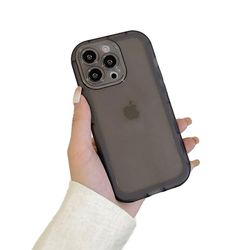 WDTURNS - Carcasa para iPhone 12 Pro de Silicona, [Borde Elevado de la cámara y la Pantalla] [Nunca amarillear] Transparente y Funda Protectora para iPhone 12 Pro - Negro