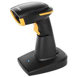 Inateck Scanner de Codes-Barres Bluetooth 2D, Scanner QR Code 2D sans Fil avec Batterie de 2600 mAh et Base de Charge Intelligente, Scanner Portable Supportant AI, APP, SDK, BCST-36
