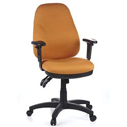 hjh OFFICE 702010 bureaustoel draaistoel ZENIT PRO stof oranje, extreem dikke vaste bekleding, zeer goede verstelmogelijkheden, in hoogte verstelbare armleuningen, ergonomische bureaustoel