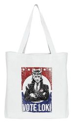 Marvel "Vote Loki BWLOKIMBB003 Tote Bag Unisex, Blanco, Talla TU, blanco, 38 X 42 CM, Utilidad