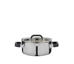 Spring 0315500616 Fusion 2+ - Cacerola baja con tapa (16 cm, 1,4 L, acero inoxidable)