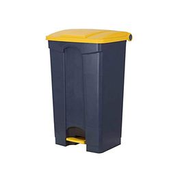 Ramon AF07318Y Hygiene Poubelle à pédale Gris/jaune 500 x 410 x 820 mm 87 l