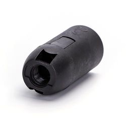 Portalámparas de plástico con terminal de resorte E14, negro