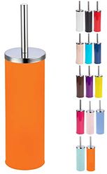 MSV Escobilla de Inodoro de Acero Inoxidable con depósito en Color Naranja, Metal, Ø 93 x 385 mm