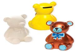 Baker Ross keramische spaarpot "Teddybeer" (2 stuks) voor kinderen