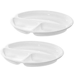 Westmark Piatti per Microonde con 3 Scomparti, 2 Pezzi, Diametro: 25 cm, Plastica, Bianco, 224022E3