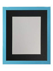 FRAMES BY POST 0,75 tum blå fotoram med svart montering 20 x 16 bildstorlek 16 x 12 tum plastglas