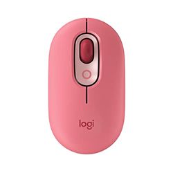 Logitech POP Mouse Wireless con Emoji personalizzabili, Tecnologia SilentTouch, Precisione e Velocità, Design Compatto, Bluetooth, USB, Multidispositivo, Compatibile OS - Heartbreaker