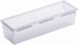Rotho Basic boîte de classement modulaire 23x8 cm pour tiroirs, Plastique (PP) sans BPA, transparent, (23.0 x 8.0 x 5.0 cm)