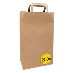 Idena 50064-200-Bolsas asa, 200 Unidades, 32 x 16 x 45 cm, Bolsas de Papel Kraft para Regalo, Paper, Multicolor, One Size