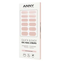 ANNY Gel nagelremsor – UV nagelfolie för fastsättning med UV-lampa, hållbar och okrossbar, enkel användning, färg: french nude – delikat aprikos – nr 15
