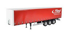 Carson Fliegl 500907235 3-Axis Megarunner Tarpaulin (Red), RC Truck, Semi-Trailer, Scale 1:14, Tuning Parts, Accessories, Model Making