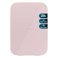 Cecotec Nevera Pequeña Frigorífico Mini de 20L Bolero MiniCooling 20L Bahamas Pink. 12V-220V, Compatible con Coches y Caravanas, 7 a 65ºC, Función Enfriamiento y Calentamiento, Transporte Fácil