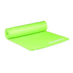 Relaxdays yogamat, 1 cm dik, voor pilates, fitness, gewrichtsvriendelijk, draagband, sportmat 60 x 180 cm, groen