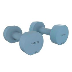Cecotec Drumfit 400 DoubleNeo, set van 2 halters van elk 4 kg, neopreencoating, compact en rolbestendig design, krachttraining, mobiliteit, balans en uithoudingsvermogen