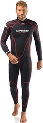 Cressi Maya Man Monopiece Wetsuit 2.5 mm, Muta Monopezzo Neoprene Ultrastretch Uomo, Nero/Rosso, XXXXL