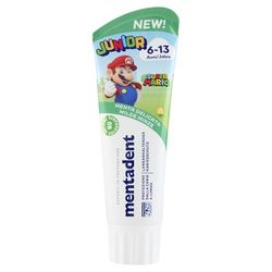 Mentadent Dentifricio Junior, Dentifricio Bambini 6-13 Anni, Gusto Menta Delicata, Con Tecnologia Remineralizzante, Protezione dalla Carie, Ideale per Denti da Latte, 97% Ingredienti Origine Naturale