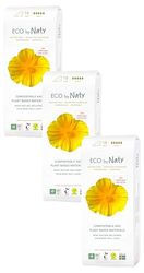 Eco by Naty Sanitary Pads Night – Plantbased and Absorbent Sanitary Pads for Women, Organic Cotton Menstrual Product, Better for Feminine Health (10 Count) (Pack of 3)