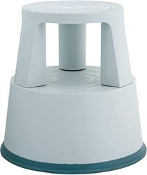 Q-Connect – Taburete con ruedas de plástico, color gris claro