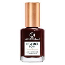 La Provençale Maquillage - Le Vernis Solaire - Vernis à Ongles Longue Tenue - Enrichi en Huile d'Olive Bio AOP Provence - Fini Brillant Laqué - Teinte : Prune Valensole (420)