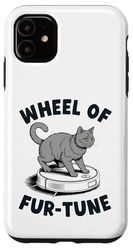 Wheel Of Fur-Tune Cat On Robot Vacuum Cleaner Cat Case for iPhone 11