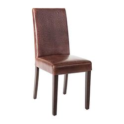 Bolero Faux Leather Dining Chair Antique Brown Vintage Look Furniture 2pc