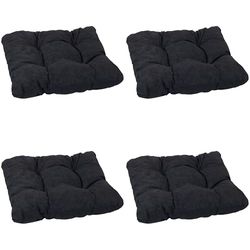 Beo Zitkussen, tuinstoel, 36 x 36 cm, ademend, made in EU, doorgestikt, outdoor stoelkussen, wasbaar, uv-bestendig zitkussen, stoel zonder vervaging, set van 4 zitkussens, bank in antraciet