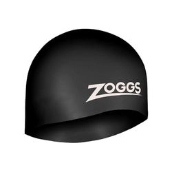 Zoggs Unisex lättpassande silikon badmössa, svart, en storlek