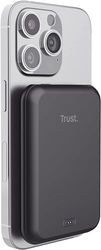 Trust Mobile Magno Mini Power Bank Wireless Magnetico 5.000mAh, Ricarica Rapida, 50% Materiali Riciclati, Powerbank MagSafe, Caricabatterie Ricarica USB C, Caricatore Wireless iPhone 12 – Nero