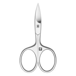 ZWILLING Tesouras para unhas (afiadas, borda levemente curvada com microdentado, hipoalergénicas, para unhas de mãos e pés), premium, prata, 90 mm