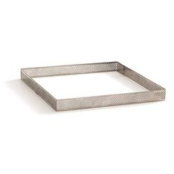 Decora 0064052 Cuadrado DE REPOSTERÍA Perforado DE Acero INOX 15 X 15 X 3,5H CM, Inoxidable, Gris