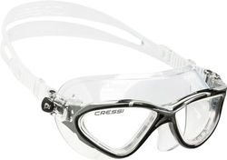 Cressi Planet Swim Goggles - Óculos de natação premium anti-névoa máscara 100 % anti-UV, transparente/preto/prata